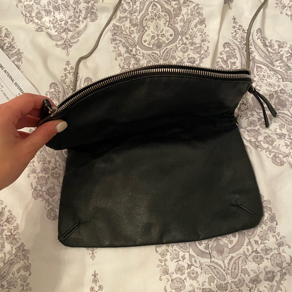 Black studded crossbody with silver chain strap - Picture 3 of 5